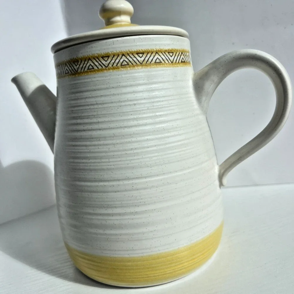 Franciscan Hacienda Coffee Pot Lid Vintage Yellow Earthenware USA Retro EUC